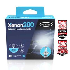 RING XENON200 H4 Headlight Performance Bulbs +200% Brighter - Pair (2 bulbs)