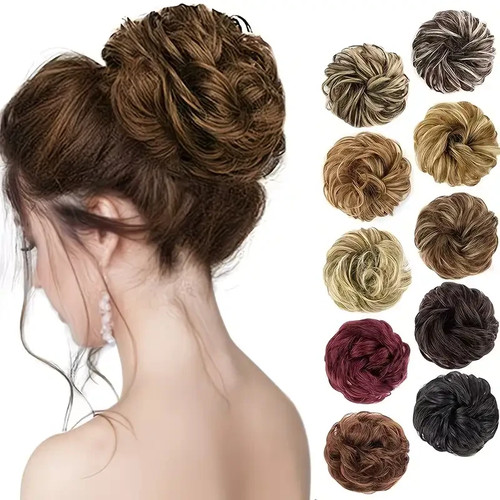 Messy bun hair - messy, piece