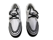 TUK Shoes White Leather Creeper Sneaker Shoes | US Women 08 / Men 06 A9179