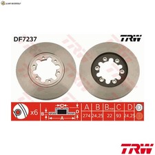 2x BRAKE DISCS DF7237 FOR