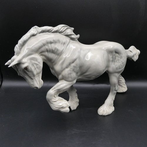Beswick gloss grey shire horse - beswick,