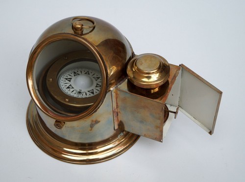 Vintage binnacle compass brass