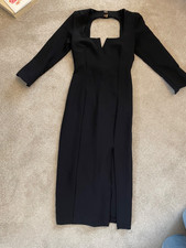ZARA sexy fitted black backless side split dress - size EUR XS