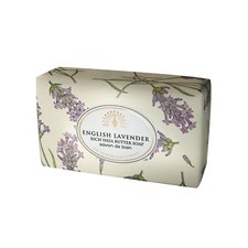 English Soap Co English Lavender Wrapped Soap Bar 200g Floral Scented Bath Gift