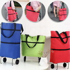 UK Folding Shoulder Handbags Shopping Trolley Supermarket Shopper Bag Wheels