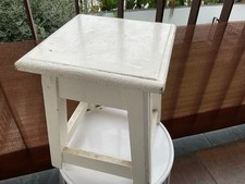 VINTAGE WOODEN STOOL 9.5 INCHES WIDE AND 12 INCHES TALL