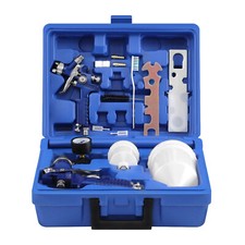 2x HVLP paint spray gun spray gun 0.8 + 1.4mm nozzle case set