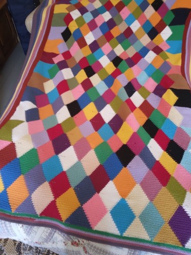 Rainbow crochet blanket - rainbow,