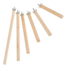 6 Pcs Iron Parakeet Perch Stand Parrot Wooden Perches for Birdcage