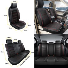 Full Set Car Seat Covers 5 Seats Front + Rear Set Cushions Pu Leather Universal