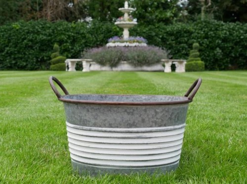 Zinc planter with handles - planter,