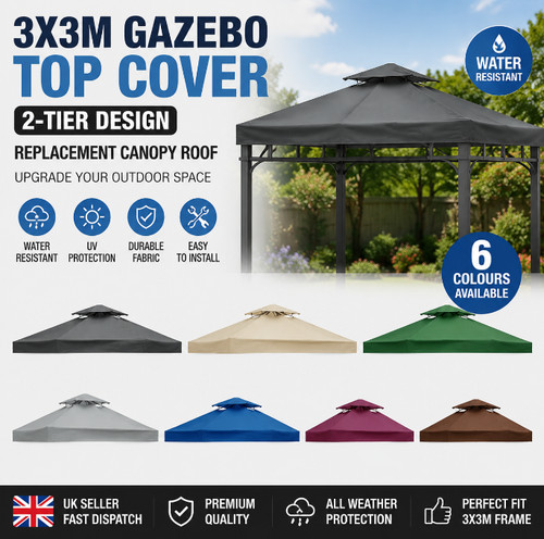 3x3m tier waterproof - 2-tier, gazebo
