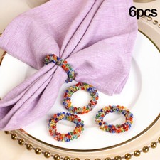 6x Colorful Crystal Beaded