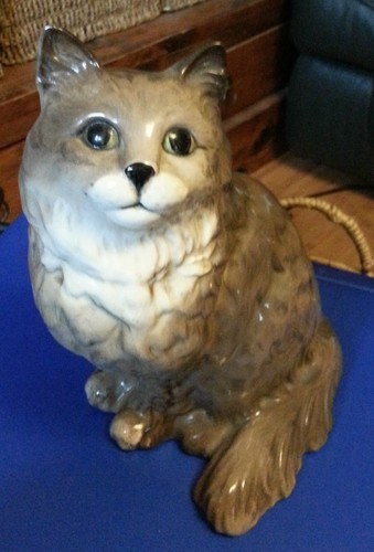 Beswick large grey persian - persian, cat