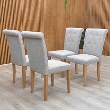 Furniture Village Furnitureland 'Augusta' Mist Upholstered Dining Chairs Set x 4