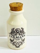 Vintage Colman’s Mustard Pot Jar – Lord Nelson Pottery – 6oz Ceramic with Cork 