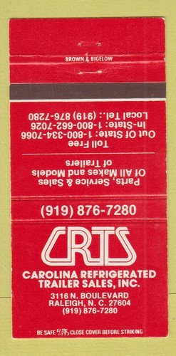 Matchbook cover carolina - cover,