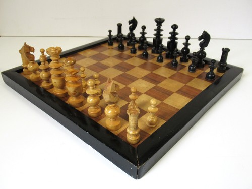 Antique chess set regence - chess,