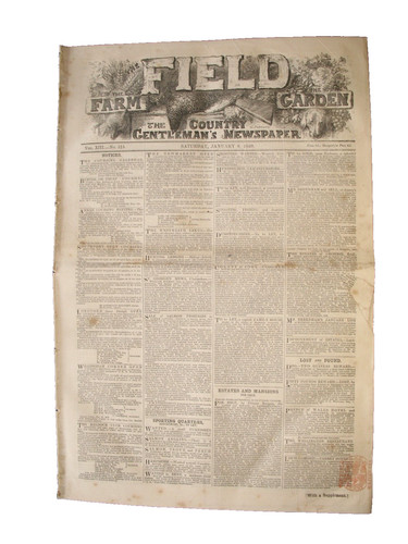 Original 1859 field newspaper - 1859,