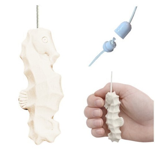 Ceramic ivory white seahorse - white,