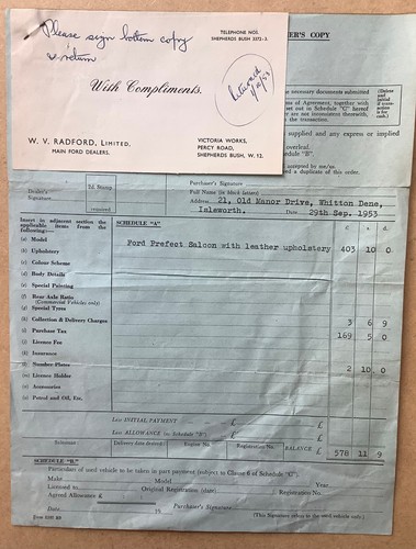 Sales invoice from v - from, w.v
