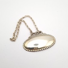 Vintage Sterling Silver Decanter Label Blank Hallmarked London 1969