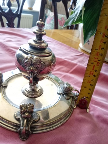 Silver plate ink well/stand