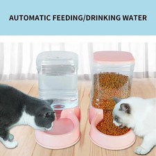 3.8L Automatic Pet Feeder Large Cat Dog Food Dispenser Water Fountain Drink Bowl