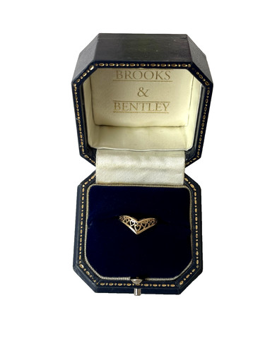 1987 ring 9ct gold - 1987, wishbone