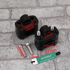 NEW CNC Black HandleBar Fat Bar Risers Mount Clamp 22MM/28MM Motorcycle ATV Quad