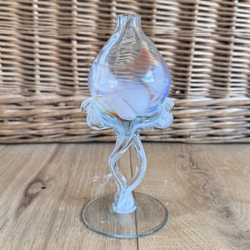 Vintage art glass oil lamp - glass,