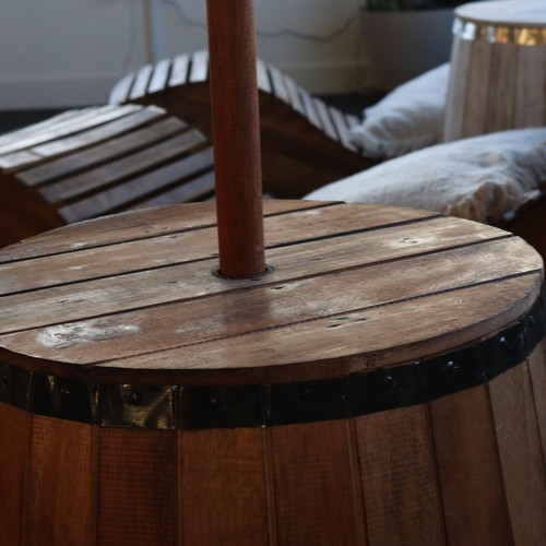 Beer barrel table - beer, parasol