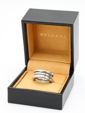Genuine Bvlgari B.zero1 18ct White Solid Gold Three-Band Ring Boxed Size N 1/2