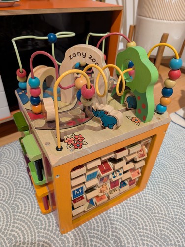 Wooden activity cube zany zoo - cube,