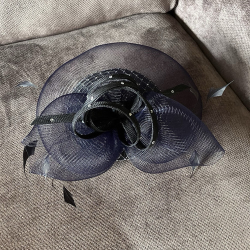 Women blue mesh - blue, fascinator