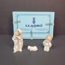 Lladro Mini Pastorcitos Holy Shepherds Lamp Set of 3 Christmas Ornaments #5809