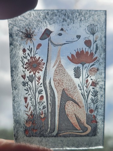 Stained glass greyhound - glass,