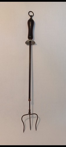Antique toasting fork brass - fork,