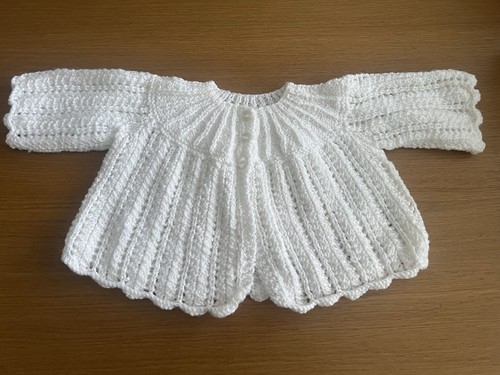 Hand knitted matinee - hand,