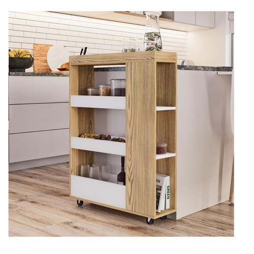 Tier wooden rolling kitchen - wooden,