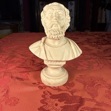 Bust Of Ancient Greek Poet Homer Cast In Alabaster 110mm Tall