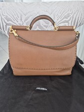 Dolce & Gabbana Medium Flap Bottala Shoulder Tan Pebbled Leather Bag rrp £1759