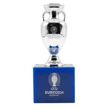 Official UEFA Euro 2024 3D Mini Replica Trophy on Pedestal
