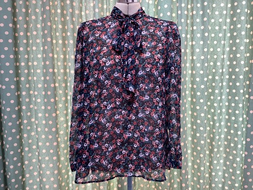 Zara floral chiffon pussybow