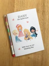 A6 Handmade Personalised Kids Wedding Activity Pack, Favour - Princess covers
