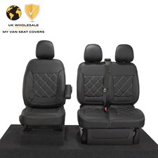 RENAULT TRAFIC CREW CAB FRONT SEAT COVERS LEATHERETTE TAILORED (2014 ON) 1027
