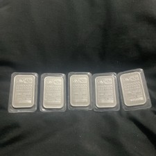 5 X Johnson Matthey Fine Silver 999 1 Ounce  Troy . Bar Sealed.