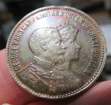 1911 King George V & Queen Mary Crowned June 22 Coronation Medal UNC TONED