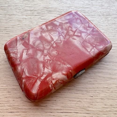 Vintage cigarette case red - case,