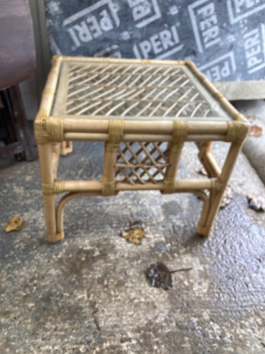 Bamboo glass coffee table - coffee,